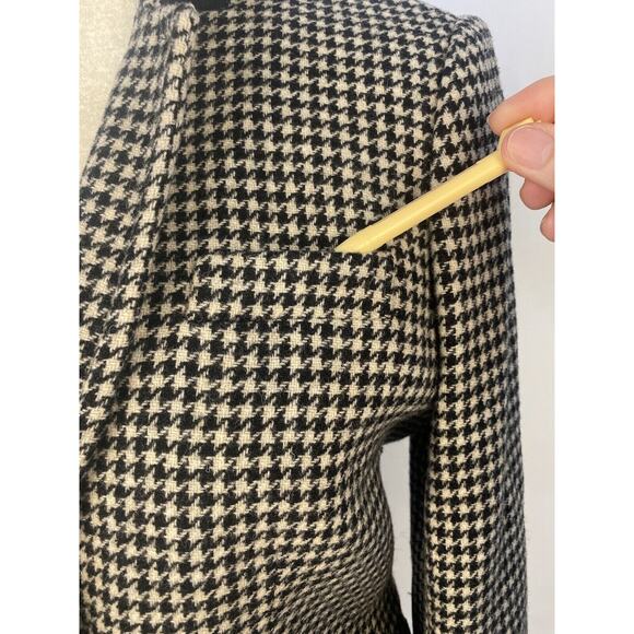 J. crew Women Schoolboy houndstooth Wool Black blazer jacket, Elbow Patch Sz 10 - Picture 4 of 16